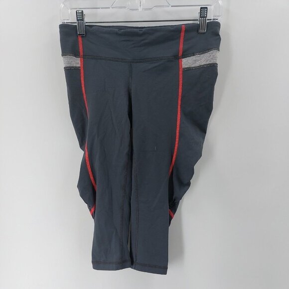 Lululemon gray cropped pants ruched sides Size 6 - Picture 1 of 9